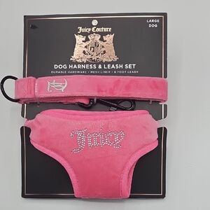 Juicy Couture Pink Dog Harness and Leash Set